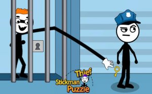 Stickman Thief Puzzle: Rope Rescue & Escape